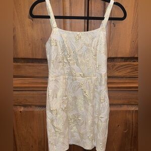 Lulu's Gold and Cream Mini Dress